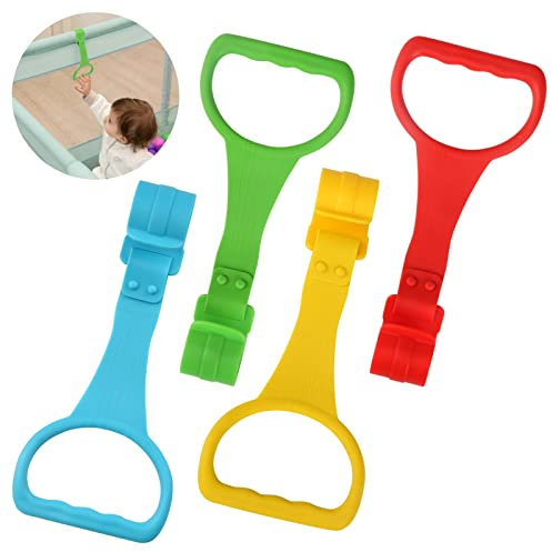 JoyLife Anelli Box Bambini, 4 Pezzi Maniglie Box Bambini, Ispessito Versione Aggiornata Anello Appendersi Box Bambino, Anelli Lettino Aiuta i Bambini a Imparare a Stare in Piedi, Taglia Grande