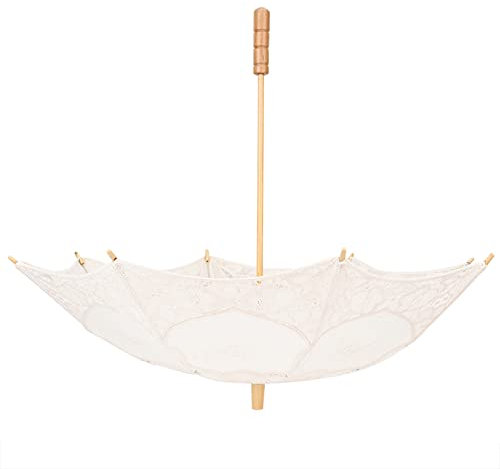 Wifehelper Brautschirm, Hochzeitsschirm, Spitze, für Spitzenschirm, Requisite, Bankett, Schirmständer (Beige L-Größe)