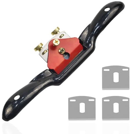 Herramientas cepilladoras de mano para carpintería, radios ajustables de 10 pulgadas con base plana, herramientas de corte de madera y equipo con 3 cuchillas de repuesto, accesorios para manualidades