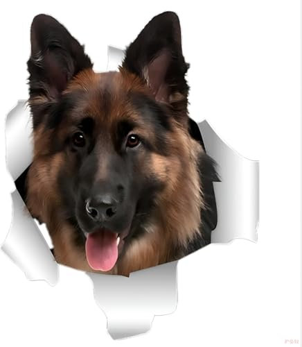 Autoaufkleber 15Cm Deutscher Schäferhund Aufkleber German Shepherd Car Stickers Haustier Hund Zerrissenes Aufkleber Reflektierende Wasserfester Aufkleber Stoßstange Heckscheibe Dekor D2004#