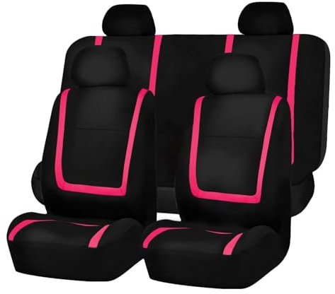 VALKEM Auto Sitzbezügesets für Nissan Note E12 2012-2020, 5 Sitzer Allwetter rutschfest Atmungsaktiv Schonbezug Set Sitzkissenschutz, Auto Innenraum Zubehör, E Pink