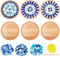 WEBEEDY 3 Set DIY Mosaik Craft Kit Evil Eye Decor Mosaik Bambus Untersetzer Kits für Erwachsene Anfänger, Blaue Glas Mosaik Fliesen Stücke mit leerem Base Tablett für Handgemachte Kunst Home Decor
