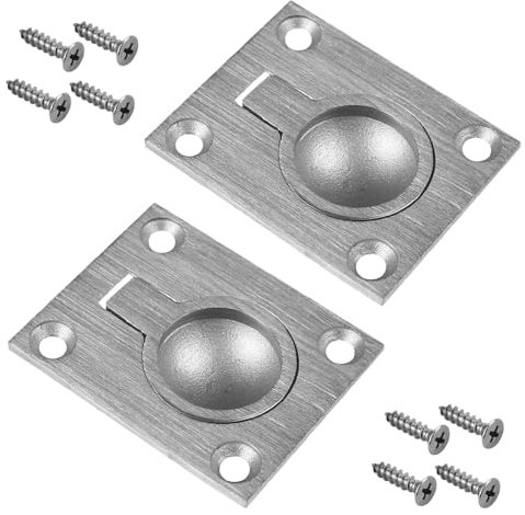 SPEACOUR Lukengriff Flache türgriff Einlassgriff Unsichtbare Griffe 48*38mm Hebegriff Bodenheber Embedded Zugring Griff Edelstahl Lukengriff mit 8 M5*20 Schrauben zum Heben von Booten, Autobodenluken