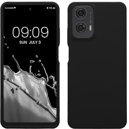 kwmobile Carcasa Compatible con Motorola Moto G24 / E14 / G04 / G04s Funda - Case TPU y Silicona antigolpes - Apto Carga inalámbrica - Negro