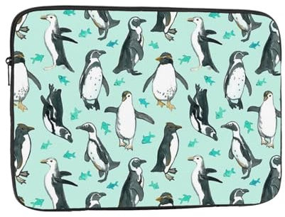 Cute Penguins Printed Laptop Sleeve Case 12 Inch - Protective Laptop Cover Bag Shockproof Notebook Computer Bag For Men And Women