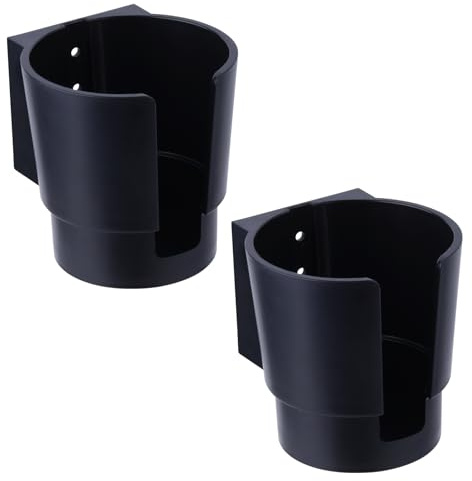 Lot de 2 grands porte-gobelets universels en plastique robuste pour bateau, voiture, camion, camping-car, bus, tracteur mural, bois, montage vertical ou horizontal, s'adapte à la plupart des tasses