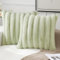 MIULEE 2er Set Plüsch Kissenbezüge Kunstpelz Dekorative Kissenhüllen Modern Sofakissen Boho Couchkissen für Wohnzimmer Sofa Schlafzimmer 45x45 Grün