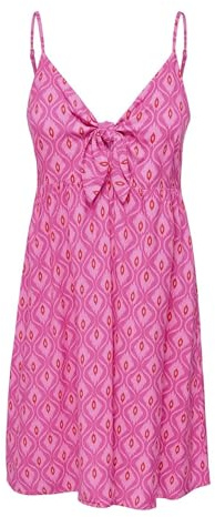 Onlnova Life Vis Jules Dress AOP, Fucsia y Morado, L