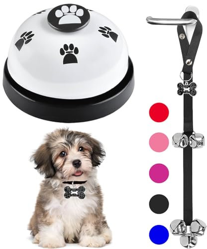 KEXIAVA 2 Stücke Türklingel für Hunde Klingel für Hundetraining Hunde Klingel tür Training Hundeklingel Touch Training Türglocken für Hunde Klingel Wenn Gassi Gehen (Schwarz)