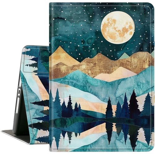 for Kindle Fire 7 Tablet 12th Generation 2022 Release Case, Slim Cover Case with Auto-Wake/Sleep for Kindle Fire 7 2022,Moon and Mountain