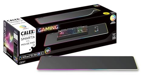 CALEX Gaming XXL - Tappetino per mouse RGBIC, compatibile con Razer Chroma, PC Sync, 90 x 30 cm