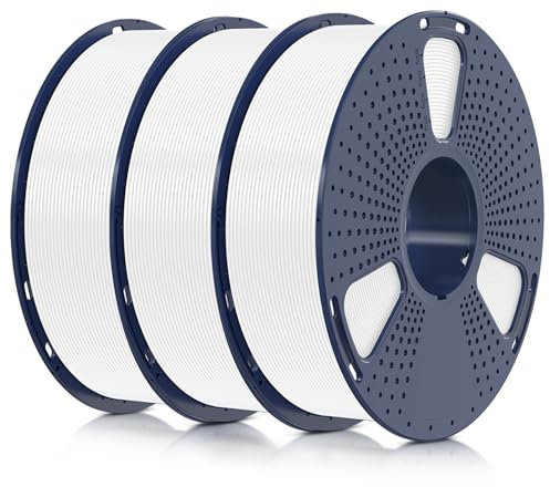 SUNLU 3KG PLA Plus 3D Drucker Filament, PLA+ Filament 1.75mm, Maßgenauigkeit +/- 0.02 mm, 1kgSpule(2.2Pfund), Insgesamt 3kg, PLA Plus Filament (Weiß+Weiß+Weiß)