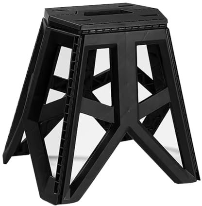 Folding Stools For Adults, 16 Inch Non-Slip Step Stool Chair, Collapsible Plastic Foldable Stepping Stool For Kids, Heavy Duty Foot Stool With Handle Holds Up To 220 Lbs, For Kitchen, Garden, Camping