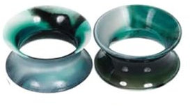 Tolldek 2er 8mm Ear Tunnel Set, Grün Schwarz Hoop Tunnel Ohrring Set, Silikon Grün Schwarz Ohrringe Piercing Schmuck Damen Körper Piercing Schmuck