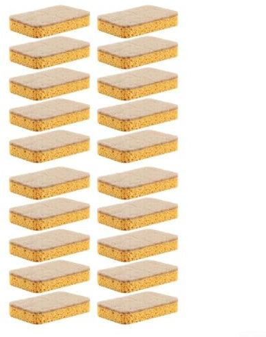 Esponjas ecológicas | Paquete de 8/20 | Esponja de cocina compostable | Esponja biodegradable para lavar | Sin plástico | Celulosa natural | Larga duración (B)