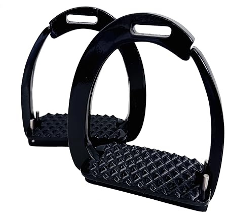 Horse Safety Black Stirrup Irons Quick Release Stability Aluminium Stirrup 4.75