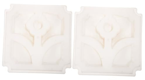 Housoutil 2pcs Cement Molds for Concrete Stone Molds Paving Terracotta Mulch Glue for Stone Concrete Stepping Stone Concrete Forms Planter Molds for Concrete Tiles Trowel Pot White Plastic