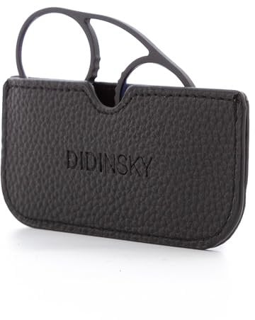 DIDINSKY Prado – Lesebrille ohne Bügel mit Haftetui für das Smartphone | Ultradünn, Leicht und Robust | Minimalistisches Design (Graphite, 2.5, x, ROUND)