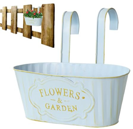 wiroouia Jardinière en métal à suspendre pour extérieur, jardin, porche, fenêtre, pots de fleurs d'intérieur