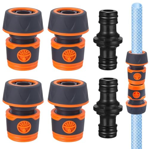 Schlauchverbinder, Schlauchkupplung 3/4 zoll, Gartenschlauch Verbinder 19 mm mit 2 Kupplungs, Wasserschlauch Verbinder zur Schlauchverlängerung für Garten und Haushalt