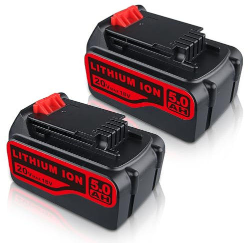 2 Pack 18V 5.0Ah LB2X4020 Li-ion Replacement for Black and Decker Battery Compatible with Black and Decker 18V Battery Cordless Power Tools