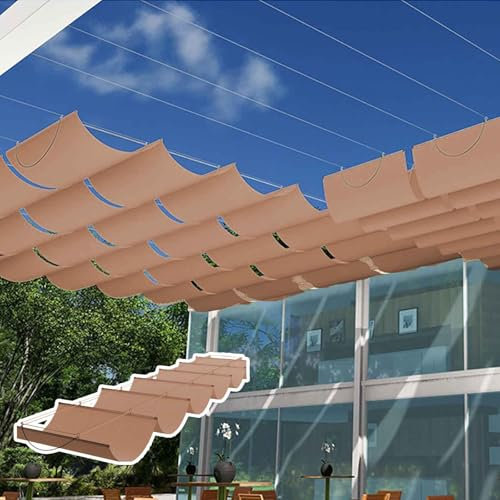 YSZBD Vague Voile D'Ombrage RéTractable Voile D'Ombrage Rectangulaire Toile pour Pergola Coulissante Filet D'Ombrage Rectangulaire(#4,2.2x3m)