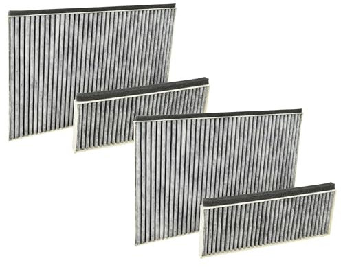 vhbw 4x filtros compatible con Bosch DWK98JM60/01, DWK98JM60, DWK97JR60, DWK97JM60/01 campana extractora - 4x filtro carbón activo gris blanco