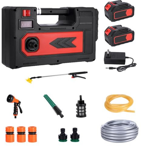 Pompe à Eau, Pompe De Jardin Portable Pour Makita 21V Avec 2 Batteries Pompe à Eau Rechargeable 80 W Pompe D'Irrigation Pour Lavage De Voiture Arrosage PulvéRisation De Pesticides