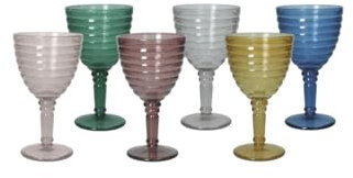 BRANDANI 51634 Calice Nebula Colori Assortiti Set 6pz, Vetro, 9.5x16.5h cm