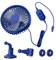 Qsvbeeqj Ventilateur USB portable pour voiture avec ventouse inclinée réglable Rotation à 360° Refroidissement pour bureau, camion, tente, véhicule à domicile, ventilateur de bureau USB portable
