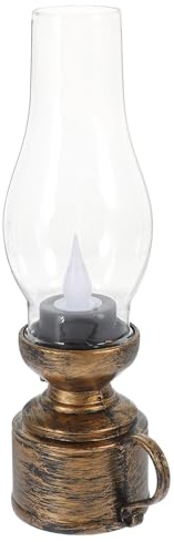 PartyKindom Elektronische Petroleumlampe im Retro Stil mit Tropfenform aus Kunststoff Zuverlässige Tischlampe für Dekorative Arrangements und Einfache Reinigung Inklusive 3 Batterien