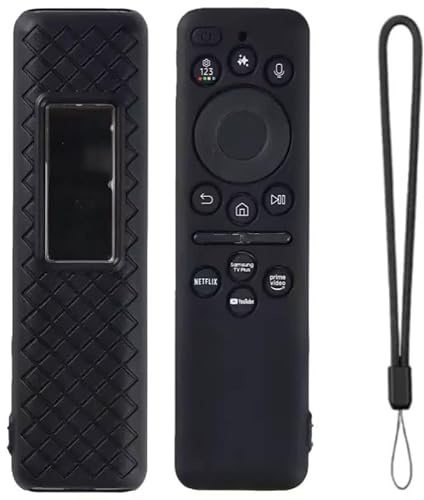 Silikon Schutzhülle für Samsung Fernbedienung BN59-01432A & BN59-1480A – Rutschfestes Remote Cover mit Handschlaufe, Stoßfest, Kratzschutz (Black)