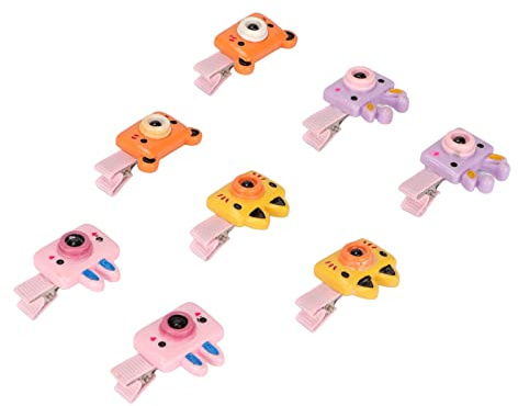 Qcwwy 24 PCS Resin Pet Hair Clips Cute Mini Camera Shape Dog Barrettes for Small Teddy Mini Teacup Yorkie Kitten