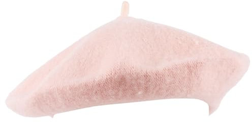 Hat To Socks Einfarbige Baskenmütze aus Wollgemisch für Damen und Herren (Rosa)