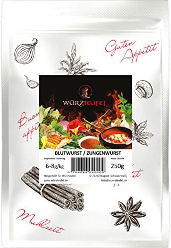 Blutwurst - Gewürz, Rotwurst - Gewürzzubereitung, Zungenwurst - Gewürz ohne Zusatzstoffe. Beutel: 250g.