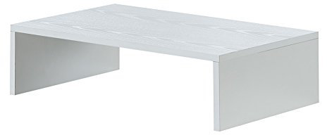 Convenience Concepts Designs2Go Small 23.75, 26 Contemporary TV or Computer Riser for Living Room, Modern Office, Den, White