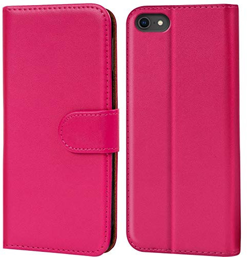 Verco custodia per Apple iPhone 7/8, Case per iPhone 8 Cover PU Pelle Portafoglio Protettiva, Rosa