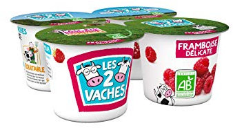 Les 2 Vaches Yaourts Framboise, 4 x 115g