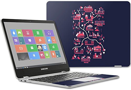 MightySkins Skin For Samsung Chromebook Plus 12.3(2017 - Zombie Apocalypse Map | Protective, Durable, and Unique Vinyl Decal wrap cover | Easy To Apply, Remove, and Change Styles | Made in the USA