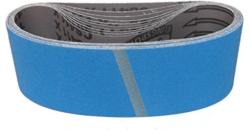 Klingspor Schleifband CS411X Zirkonkorund – 75 x 533 mm – Körnung P40 – 10 Stück – für Metall Edelstahl INOX, Hartholz – hochreißfeste Gewebeunterlage – Profi-Schleifbänder für Handbandschleifer