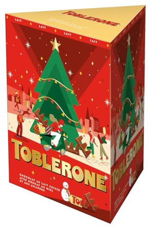 TOBLERONE - Boîte de Mini Chocolats au Lait avec Nougat au Miel Et Aux Amandes - Idée Cadeau Noël - Chocolats de Noël à Offrir ou à Partager - 1 Boîte de 280 g