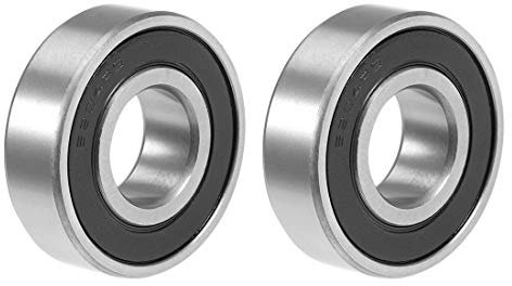 sourcing map 6204-2RS Rillenkugellager, 20 x 47 x 14 mm, doppelt versiegelte Chromstahl-Kugellager, 2 Stück