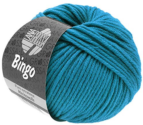 LANA GROSSA Bingo | Extrafeine Merinowolle waschmaschinenfest und filzfrei | Handstrickgarn aus 100% Schurwolle (Merino extrafein) | 50g Wolle zum Stricken & Häkeln | 80m Garn FB 728