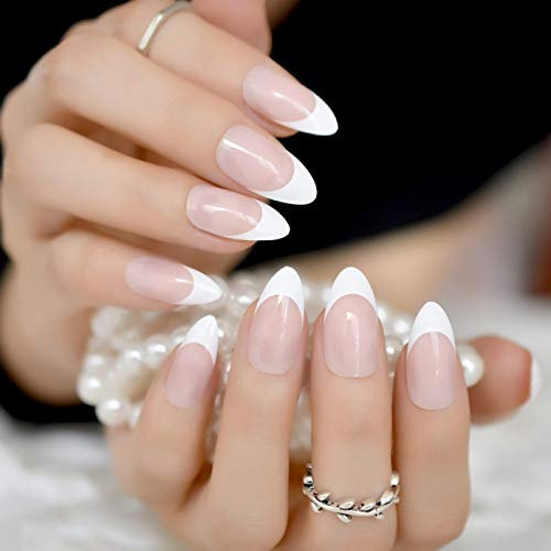 URTJSDG False Nails Baby Pink White False Nail Tips Cute Bow Penguin Cartoon Pattern Fake Nails Square Full Cover Artificial Faux Ongle