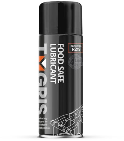 Tygris R219 Food Safe Lubricant Spray 400ml, NSF H1 Food Grade Chain Lubricant for Food Processing Machinery, Gears, Slides & Linkages, Silicone Free, Anti-Wear Aerosol