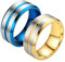 Aotiwe Paar Partnerringe Goldblau Ringe Doppelköper, Rostfreier Stahl Damen 52 (16.6) & Herren 52 (16.6)