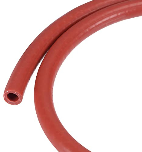 sourcing map Tuyau de chauffage sous vide en silicone 8 mm ID 1 m 101 psi 392F Rouge renforcé haute température pour moteur