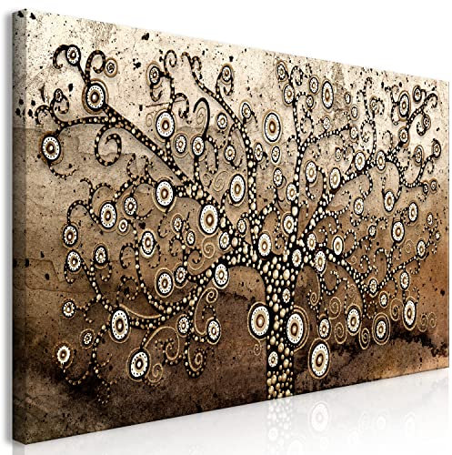 murando Quadro Gustav Klimt Albero della vita 140x70 cm Stampa su tela in TNT XXL Immagini moderni Murale Fotografia Grafica Decorazione da parete 1 pezzo Astratto come dipinto a-A-10136-b-a