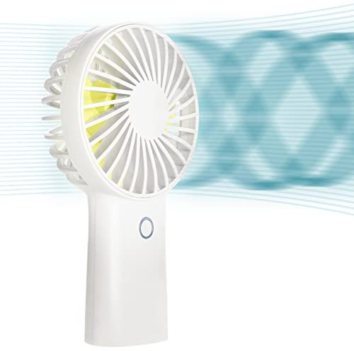 JISULIFE Ventilateur portable 6000 mAh rechargeable par USB [30 h de temps de rafraichissement maximum] Ventilateur de poche à piles avec 3 vitesses pour voyage/déplacement/pique-nique/bureau Blanc