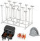 BYKITCHEN Skewer Stand for Ninja Dual Air Fryer, Stainless Steel Kebab Rack, Accessories for Ninja AF300UK/AF400UK/AF451UK/AF500UK,Also Compatible with Salter/Instant/EMtronics 9L Double Drawer Fryer